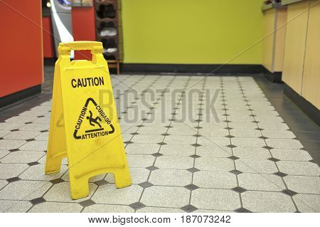 Restaurant Wet Floor Sign