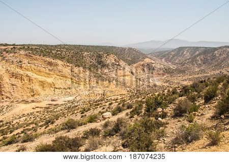 Yellow Mountains And Beautiful Panoramic View