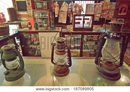 BANGKOK-THAILAND : MAY 18 2017 old product collections decoration at Baan Bangkhen museum