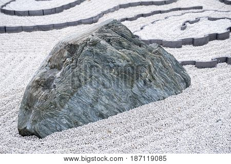 Japanese Rock Garden Or Zen Garden At Enkoji Temple In Kyoto, Japan