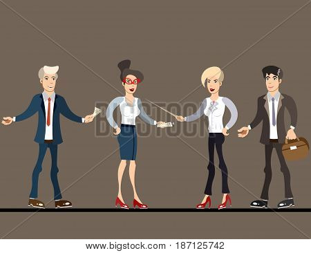 Business People teamwork , Vector illustration cartoon character.