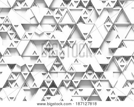Equilateral Triangles - White Abstract Background With Shadows