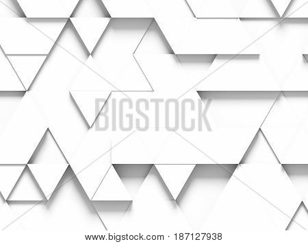 Equilateral Triangles - White Abstract Background With Shadows