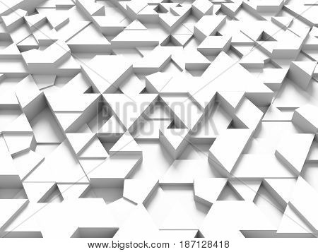 Equilateral Triangles - White Abstract Background With Shadows