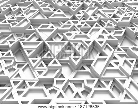 Equilateral Triangles - White Abstract Background With Shadows