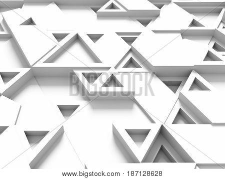 Equilateral Triangles - White Abstract Background With Shadows