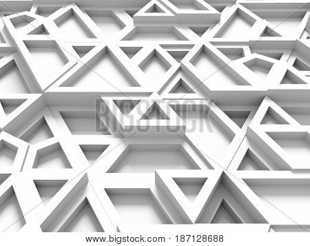 Equilateral Triangles - White Abstract Background With Shadows