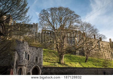 Outside Landscape Of Medieval Windsor Castle