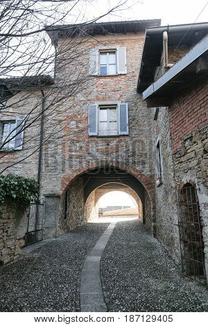 Montevecchia (Lecco Brianza Lombardy Italy): alley in the old village