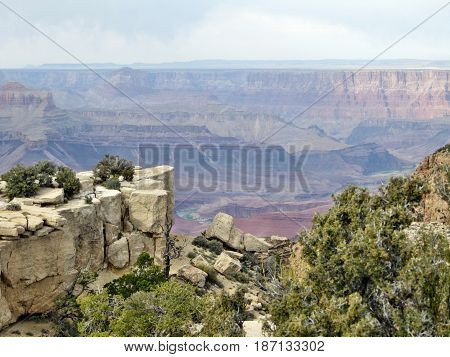 A spectacular view of the Grand Canyon with the Colorado river