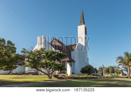 TULBACH SOUTH AFRICA - APRIL 2 2017: The Dutch Reformed Church in Tulbach a town in the Boland area of the Western Cape Province