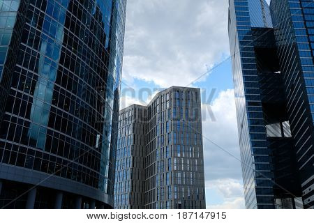 IQ-quarter of Moscow International Business Center - tower-scape view -Moscow, Russia