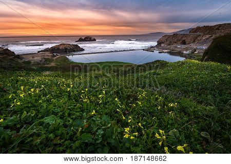 Sutro Baths Sunset, San Francisco California