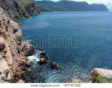 Mountains and the sea near to the city of Balaklava