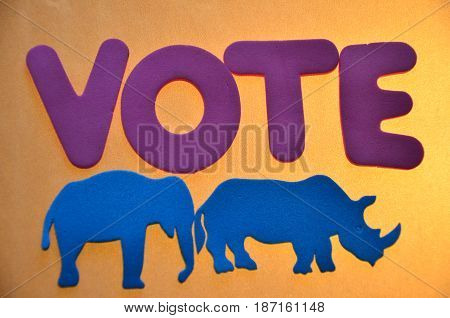 word vote on a  abstract col0rful background