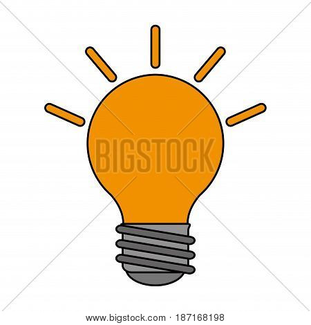 color image cartoon light bulb with brigntness rays vector illustration