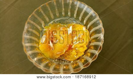 Malpua An Indian Sweet Dish With Kesar And Green Background
