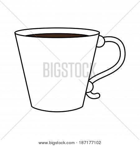 color silhouette image cartoon porcelain mug of coffee vector illustration