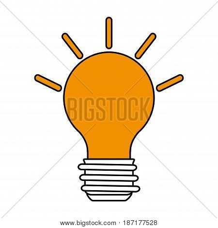 color silhouette image cartoon light bulb with brigntness rays vector illustration