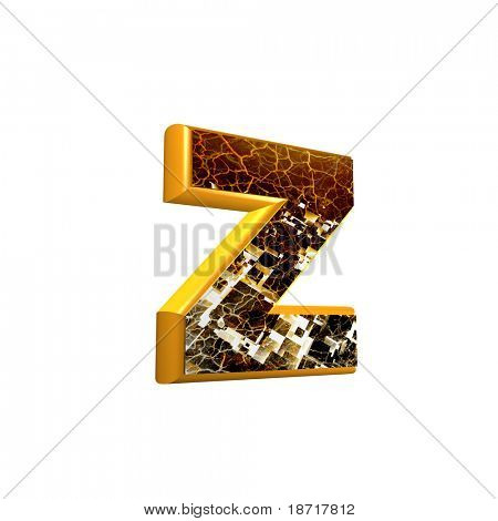 Abstrakt 3d Buchstaben mit Grunge Texturen - Z