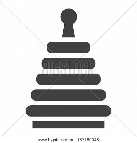 Rainbow pyramid toy solid icon, kid and play, vector graphics, a filled pattern on a white background, eps 10.