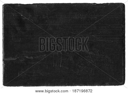 Antique slate chalkboard with lines and chiseled edges