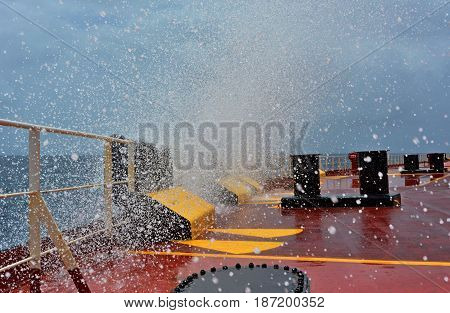 On board a large crude oil tanker