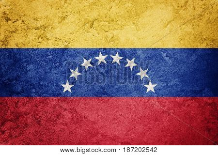 Grunge Venezuela Flag. Venezuela Flag With Grunge Texture.