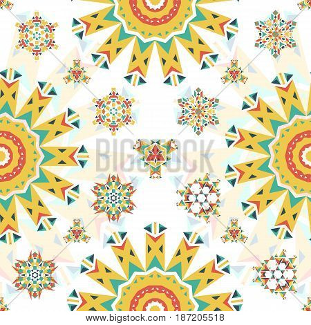 Abstract triangular polygonal shape kaleidoscope logo template circle decorative vector illustation. Kaleidoscope abstract geometry pattetrn