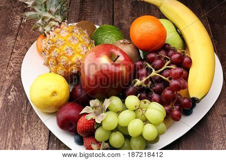 Fresh fruits. Mixed fruit background.Healthy eating, dieting