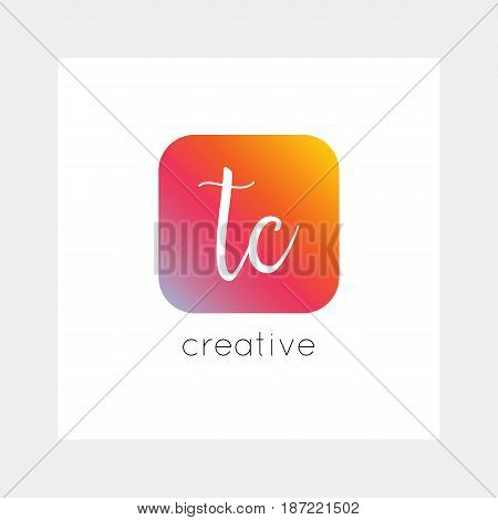 TC logo, vector. Useful as branding, app icon, alphabet combination, clip-art.