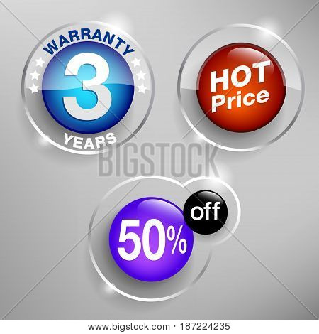 Sale Hot price 50% off icons and warranty design 3 years.