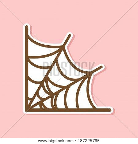 paper sticker on stylish background of spider's web