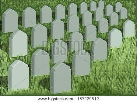 absreact grave yard and a green grass