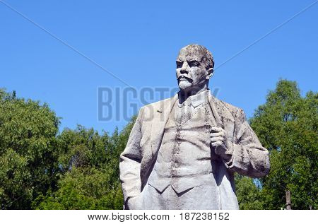 Monumet of Lenin.May 19, 2017.Chernobyl.Kiev region.Ukraine
