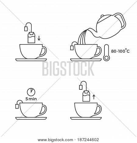 tea preparation for use in packaging, outline icon