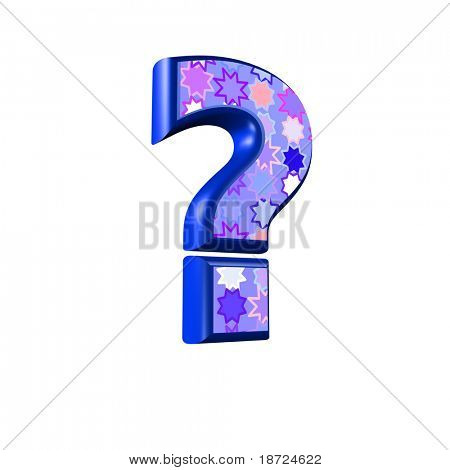 3D Blu e rosa interrogatorio punto isolato su sfondo bianco