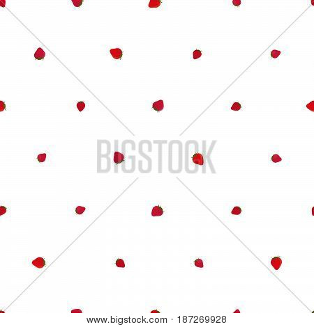 Tiny strawberries. Seamless texture. Fruit pattern. Fruitarian background. Healthy lifestyle backdrop. For decoration or pattern fills.