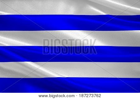 Flag of Dunkirk is a commune in the Nord department in northern France. 3d illustration