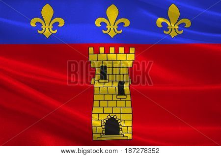 Flag of Clermont is a commune in the Oise department in northern France. 3d illustration