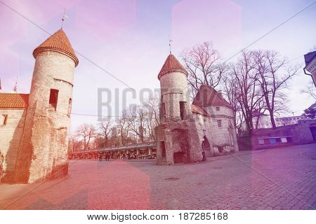 View of Viru Gates; Tallinn; Estonia; Europe