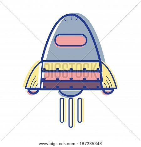 space rocket galaxy sky travel, vector illustration