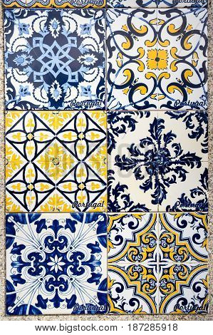 Portuguese traditional tiles Azulejo in Porto. Portugal tile is one of the traditional cultural elements that the Portuguese are very proud of