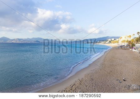 Cannes Beach Day View, France.