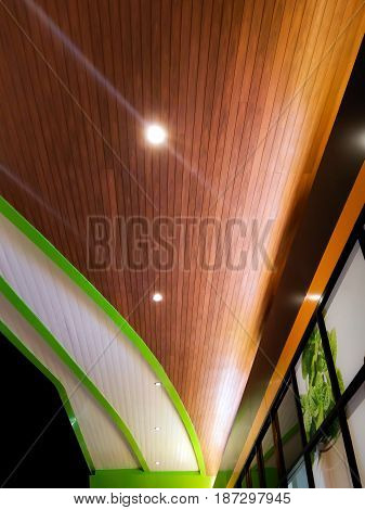Ceiling Design on a Commercial Premise in the Evening