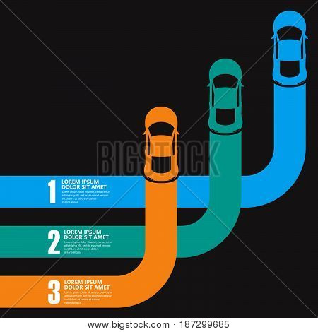 race car info graphics banner ads artwork
