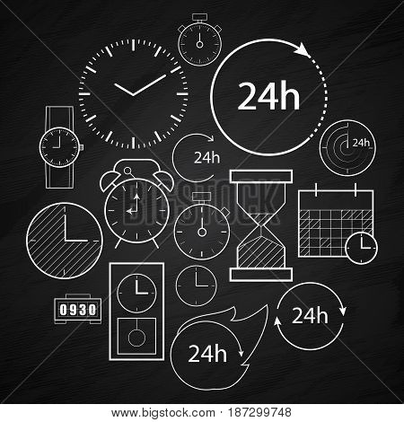 time icons background illustration clock design symbol