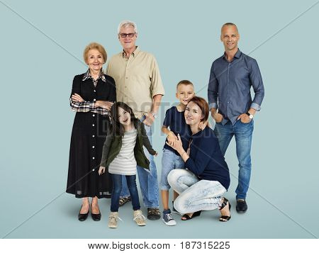 Diversity of People Generations Set Together Studio Isolated