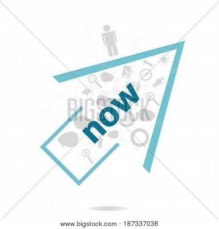 Text Now. Time Concept . Data Protection And Secure Elements Inforgaphic Set
