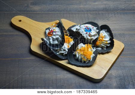 Thai Crispy Pancake or Khanom Buang (a kind of filled pancake)
